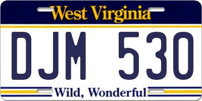 WV license plate DJM530