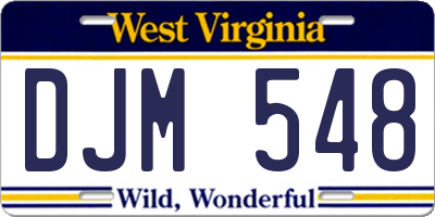 WV license plate DJM548