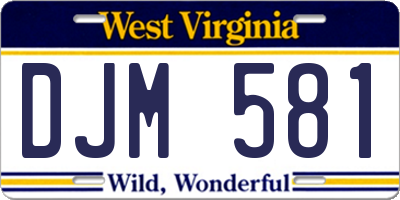 WV license plate DJM581