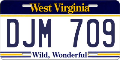 WV license plate DJM709