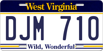 WV license plate DJM710