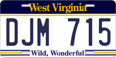 WV license plate DJM715