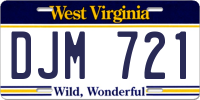 WV license plate DJM721