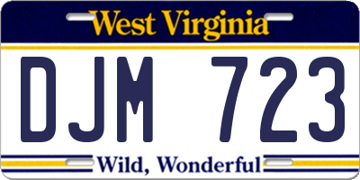 WV license plate DJM723