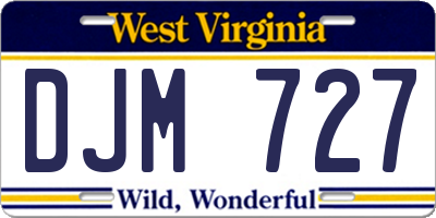 WV license plate DJM727