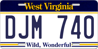 WV license plate DJM740