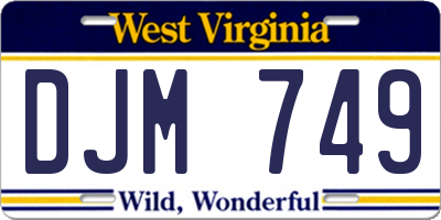 WV license plate DJM749