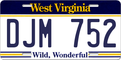 WV license plate DJM752