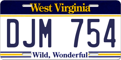 WV license plate DJM754