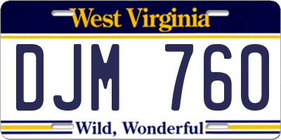 WV license plate DJM760