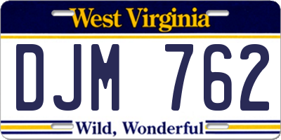 WV license plate DJM762