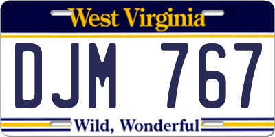 WV license plate DJM767