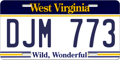 WV license plate DJM773