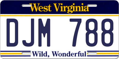 WV license plate DJM788