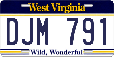 WV license plate DJM791