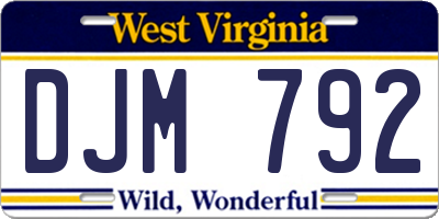 WV license plate DJM792