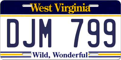 WV license plate DJM799