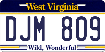 WV license plate DJM809