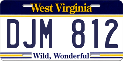 WV license plate DJM812