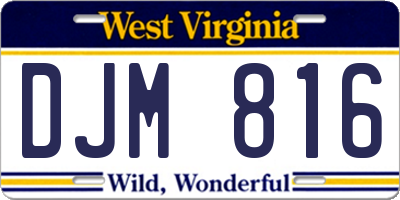 WV license plate DJM816