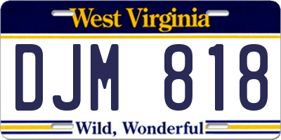 WV license plate DJM818