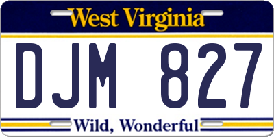 WV license plate DJM827