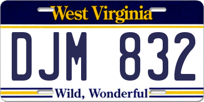 WV license plate DJM832