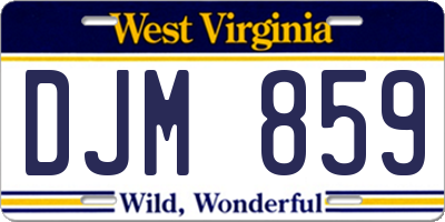 WV license plate DJM859