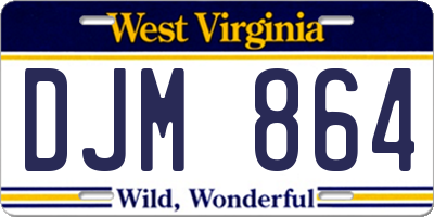 WV license plate DJM864