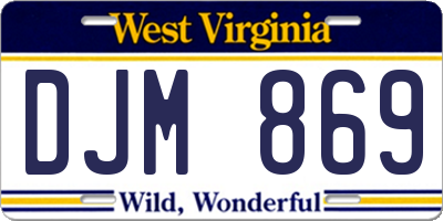 WV license plate DJM869