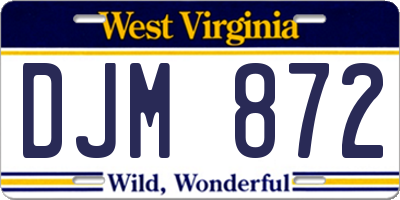 WV license plate DJM872