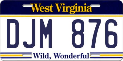 WV license plate DJM876