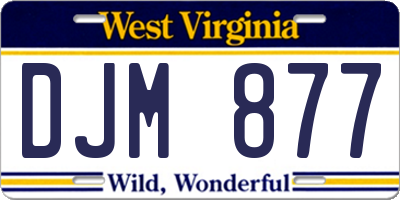 WV license plate DJM877