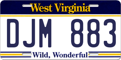 WV license plate DJM883