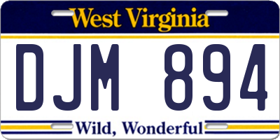 WV license plate DJM894