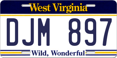 WV license plate DJM897