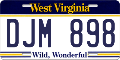 WV license plate DJM898