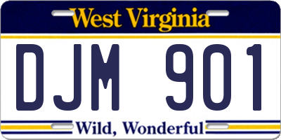 WV license plate DJM901