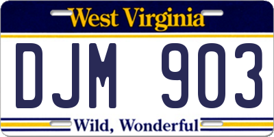 WV license plate DJM903