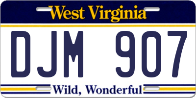 WV license plate DJM907