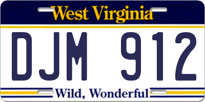 WV license plate DJM912