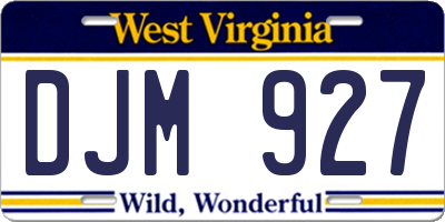 WV license plate DJM927