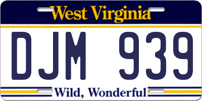 WV license plate DJM939