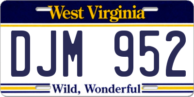 WV license plate DJM952