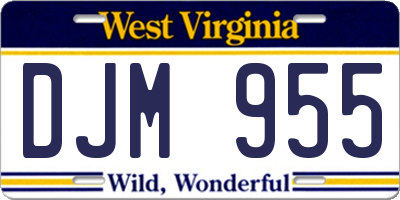 WV license plate DJM955