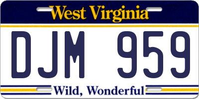 WV license plate DJM959