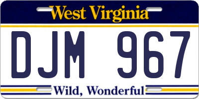 WV license plate DJM967