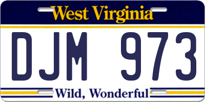 WV license plate DJM973