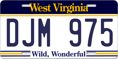 WV license plate DJM975