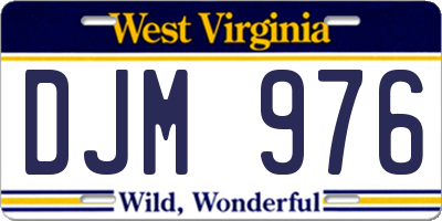 WV license plate DJM976